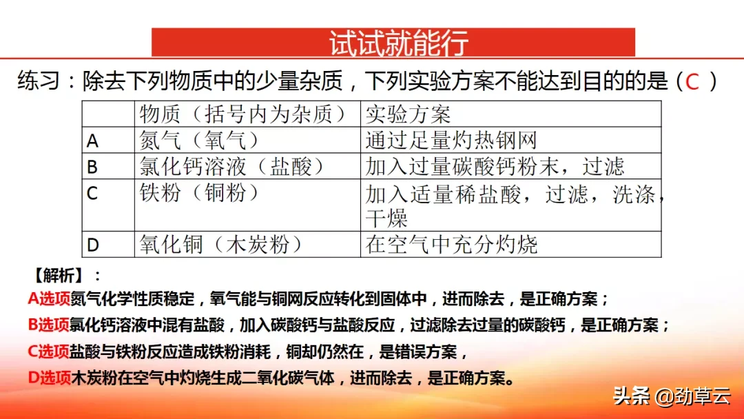 话说初中化学中关于物质除杂的门道