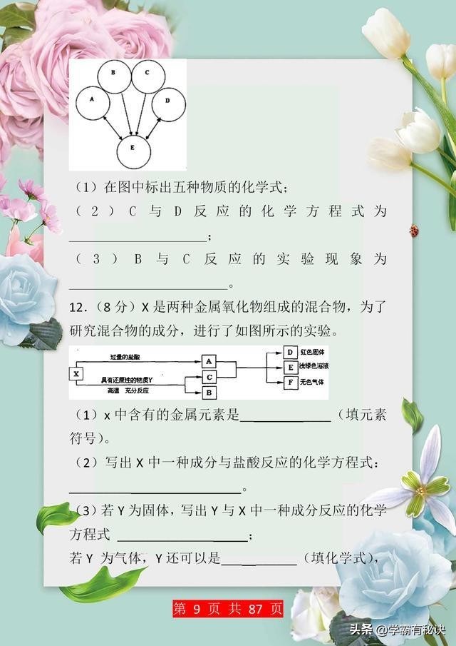 初中化学难？这100道题附答案，倘若孩子正初中，替孩子收下了