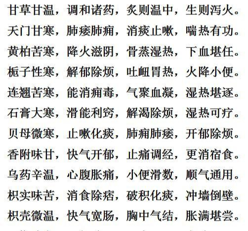 最全161个中医药性口诀！老中医珍贵总结，知道一个也大有好处！